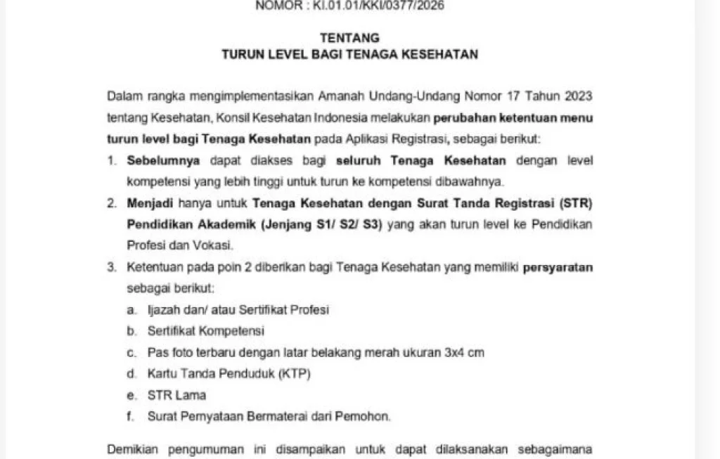 Turun Level Tenaga Kesehatan