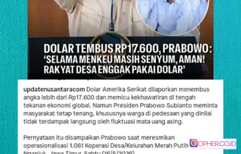 Prabowo Tenangkan Warga Dolar